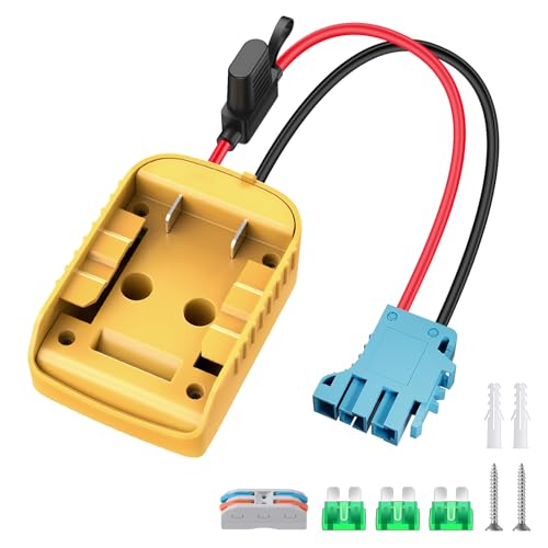 Power Wheel Adapter for Dewalt 20V Battery Adapter Power Wheel Battery Converter with Wire Harness Connector Compatible with Peg-Perego Childrens Riding Toys 12AWG Wire Connector with Switch