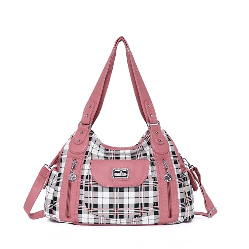 Image of Angel Kiss Purses for Women, Large Shoulder Bag Hobo Tote Purse Mutipocket Faux Leather Satchel Hobo Purse