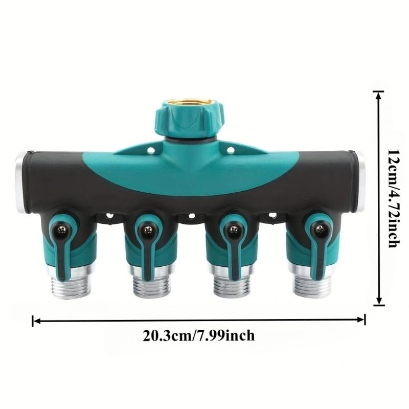 Genérico Conector de Manguera de 4 vías y 2 vías de 3/4 ", Divisor de Agua for jardín, Adaptador de Grifo, válvula de Cierre de Manguera for jardín doméstico(European 4 Way)