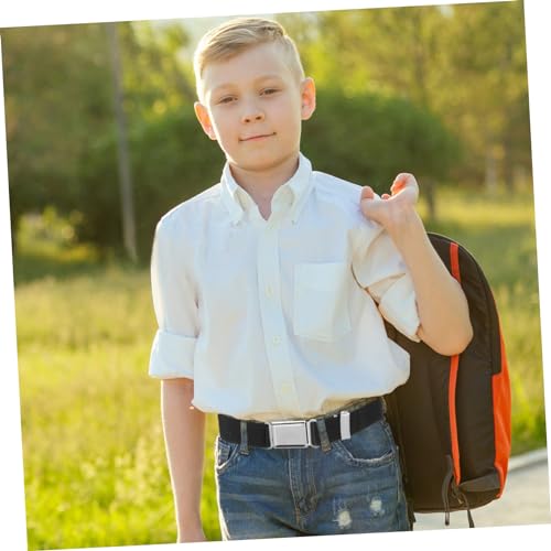 BESTYASH 2pcs Elastic Waist Belts with Magnetic Buckle Adjustable Stretch Waistband for Boys and Lightweight Non Slip Replacement Straps in Black4