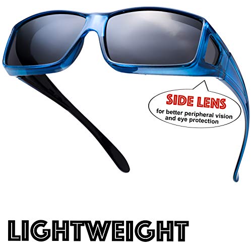 The Fresh High Definition Polarized Wrap Around Shield Sunglasses for Glasses - Leather Eyeglasses Case4