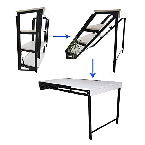 Folding Kitchen Murphy Table, Wall Mounted Deskspecial Design Multi-Function Work Table, Floating Shelves,Laundry Folding Table ,Convertible Shelf Dining , Space Saving Wooden Computer Desk For Study, #TOP3