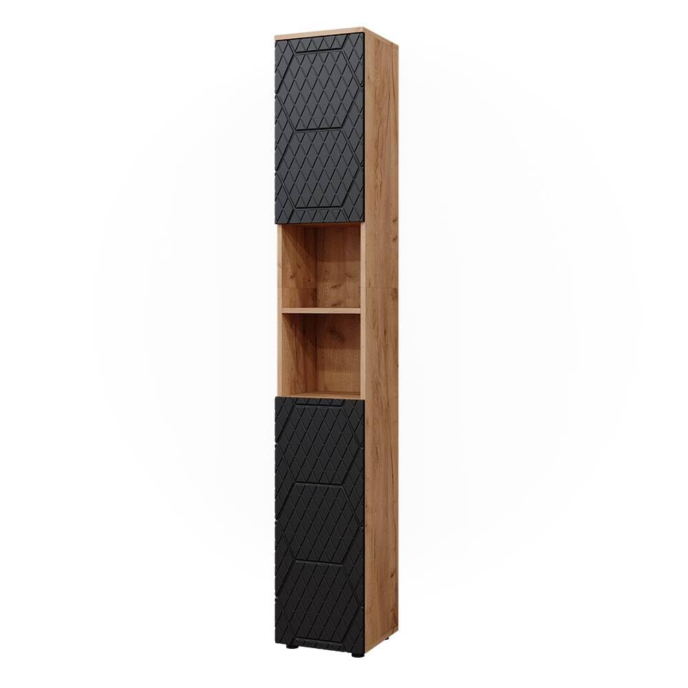 Vicco Armario de baño Irma Antracita con Estructura de Panal 30x192 cm | para guardar artículos de baño y compatible con la serie Irma