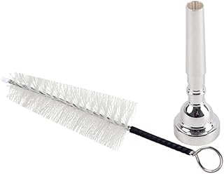 Ogdni Silver Trumpet Mouthpiece 7C 5C 3C Size Metal Trumpet Mouthpiece with brush for Yamaha or Bach Trumpet (silver-5C)
