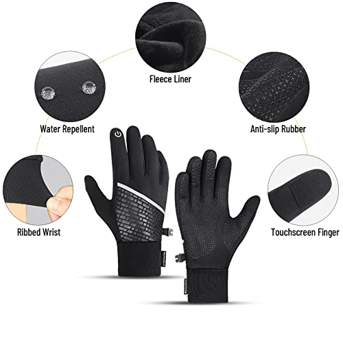 Cigooxm Luvas de inverno quente com tela sensível ao toque impermeáveis de ciclismo
