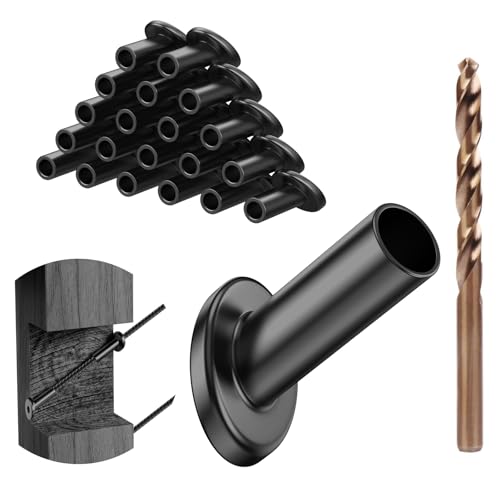 BLIKA 20 Pack 25 30 35 Degree Black Cable Railing Angle Beveled Protector Sleeves for 1/8