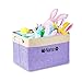 NGTSFLY Dog Toy Storage Bin with Personalized Embroidered Pet Name - Collapsible Storage Basket Rectangle Organizer Bins for Dog Toys, Clothing, Blankets, Food & Accessories (Purple)