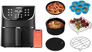 COSORI Smart WiFi Air Fryer 5.5L 100 Recipes, Chip Fryers for Home Use, Keep Warm, Preheat & Shake Remind, 1700W & Air Fryer Accessories Set, Fit All of Brands 5.5 L