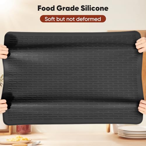 Image of Stove Top Covers for Electric Stove, Glass Cooktop Protector 30''L x 21''W | Waterproof Foldable Anti-Slip Heat Resistant Induction Silicone Stove Mat, Camper RV Stovetop Cover, Kitchen Dish Drying Mat