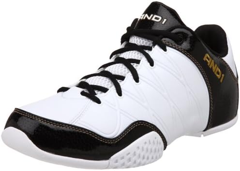 AND 1 Men's Cubic Low Basketball Shoe,White/Black,10.5 M US