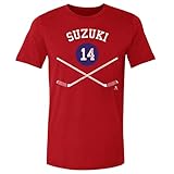 500 LEVEL Nick Suzuki Shirt (Cotton, Large, Red) - Nick Suzuki Montreal Sticks WHT
