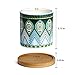 Greenaholics Succulent Planter Pots-3 Inch Small Ceramic Planters Plants Pots Mini Succulent pots with Bamboo Tray and Drainage Hole for Indoor Plants, Colorful Mandala Patterns, Set of 3