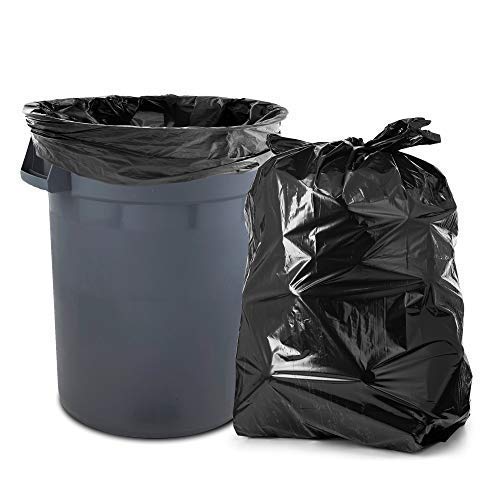 55-60 Gallon Trash Bags Heavy Duty, (Value Pack 100 Count/w Ties) Large Black Outdoor Trash Bags, Extra Large Heavy Duty Trash Can Liners, Contractor Bags 60, 55, 50 Gallon Trash Can Liner Capacity