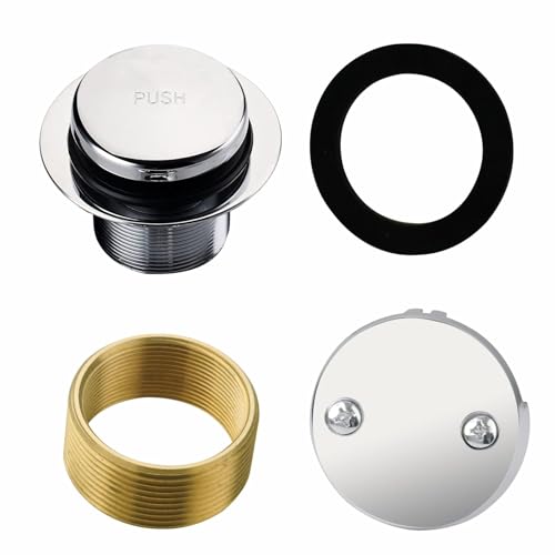 HIDROP Chrome Tip Toe Tub Drain Trim Kit with 2-Hole Overflow Faceplate