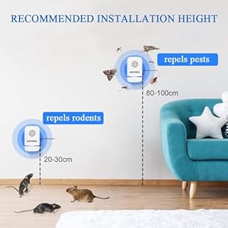 HNYGS-EU Repellente Antizanzare Ultrasuoni, per Topi per Insetti, Anti, Zanzare, Formiche, Ratti, Scarafaggi, Mosche, Sicuro per Umani e Animali Domestici, Controllo Parassiti Senza Chimici (2 Pack)