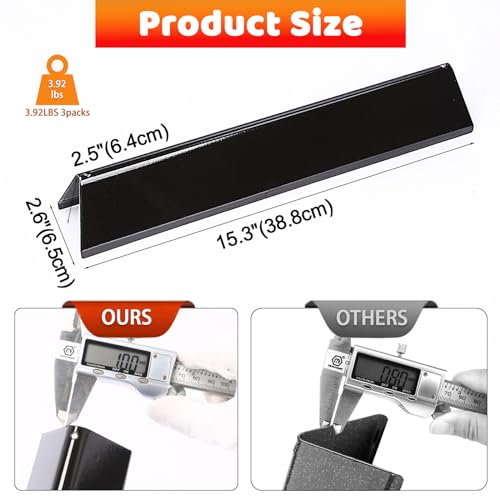 15.3" Heavier Flavorizer Bars for Weber Spirit & GS4 Spirit II 300 Series, Spirit II E-310 (Front-Mounted Control), for Weber Grill Parts, for Weber 7636, 5-Pack Porcelain-enameled - Thumbnail 4