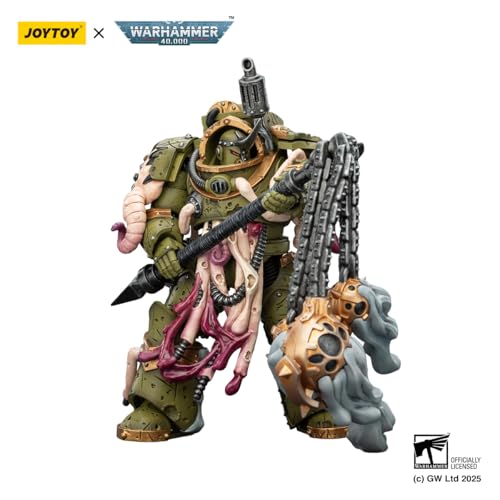 Image of JOYTOY Death Guard Warhammer 40k 1 /18 Action Figure Death Guard Blightlord Terminator 2 with Flail of Corruption Collectible Gifts,Toys for Kids 15+ and Adults 4.8-inch