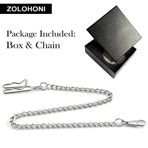 Zolohoni Pocket Watch Stainless Steel Mechanical Hand-Wind Retro Skeleton Dial Flowers With Chain For Womens #TOP5