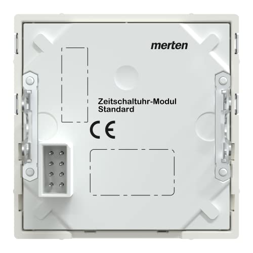 Schneider Electric Merten Zeitschaltuhr-Modul Standard, Digitale Wochenzeitschaltuhr für den Innenbereich mit Schalter, System M, polarweiss glänzend, Artikelnummer MEG5754-0319