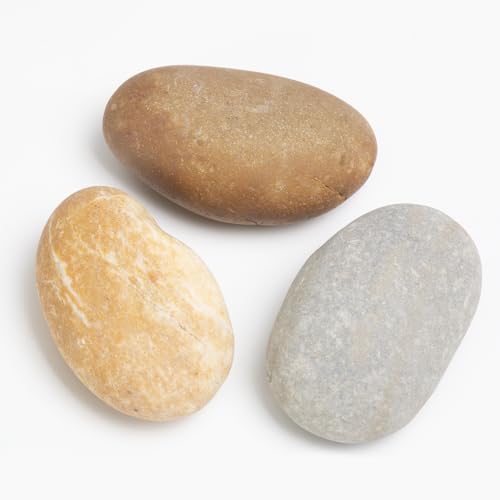 20 LBS Large Natural River Rocks，3-4 Inch Decorative Large River Rocks for Landscaping Aquarium Yard Garden Paving Plant Crafting and Walkways