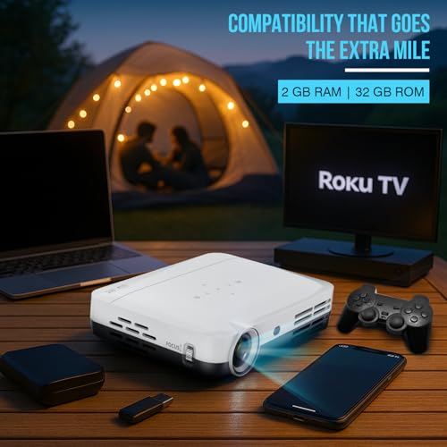Image of 4K Resolution, 25000 Lumens, 3D 4K Smart Android Mini Projector with 350 Inch Projector (Boss S7)