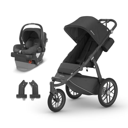 UPPAbaby Travel System – Ridge Stroller + Mesa V2 Infant Car Seat Combo - Toddler Seat, Rain Shield, Bug Shield, Car Seat, Base with Load Leg + Infant Insert Included – Jake + Greyson