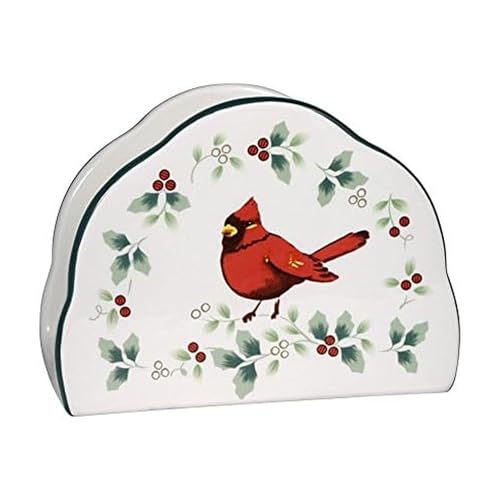 Pfaltzgraff Winterberry Napkin-Holders, white, red, green