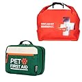 RHINO RESCUE Bundle - Pet First Aid Kit, Emergency Medical Supplies for Dogs & Cats, Safety Essentials Pack with Thermometer+Waterproof First Aid Kit, Lightweight Boat Dry Bag