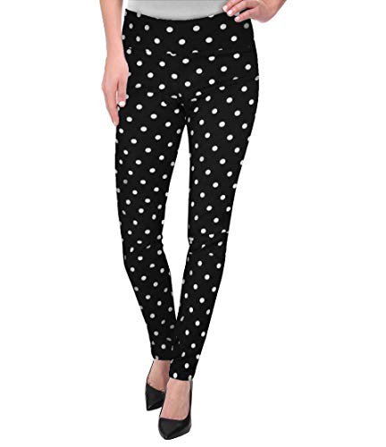 Hybrid & Company Women Office Dressy Leggings Skinny Trousers with Print KP44972 10575 BLKWHI XL