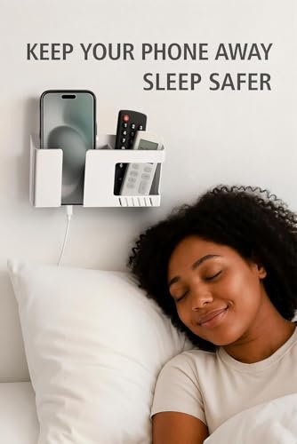 Image of WALLVIEW TECH Wall Mobile Holder Multi-Purpose Mobile Stand For Wall Remote Holder&Mobile Charging Stand,Wall Phone Holder Kitchen Organizer Rack Wall Mounted Useful Gadget For Smartphones -(White)