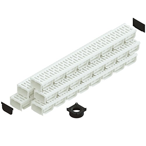 Canaleta desague con rejilla de plastico Spark 2 color Blanco Kit 5 metros Cover