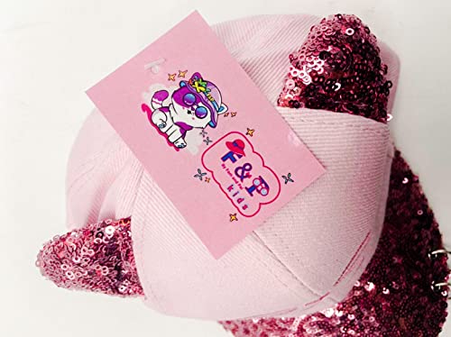 Fam And Pal I Girls Baseball Cap I Kids Beach & Sun Hat I Cute Summer Accessories I Sparkly Sequins I Pink Kitty Face I Elegant Metal Rings I Cotton Embroidery I 2 Adjustable Sizes 4-9 & 10-14 Years. #TOP6