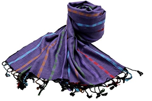 Étole viscose rayée réversible SHANKARA N1 pour vos soirées