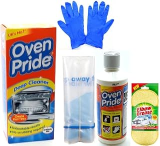 Oven Cleaner- Oven Pride Oven Cleaner- 500 ML Bottle - Bags, Gloves and Instructions Included - Complete Oven Cleaning Kit with Scrubbing Pad