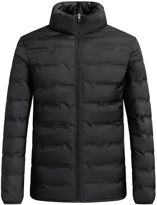 Mens Graphene Heated Puffer Jacket Stand Collar Warm Insulated Fleece Lined Down Coat