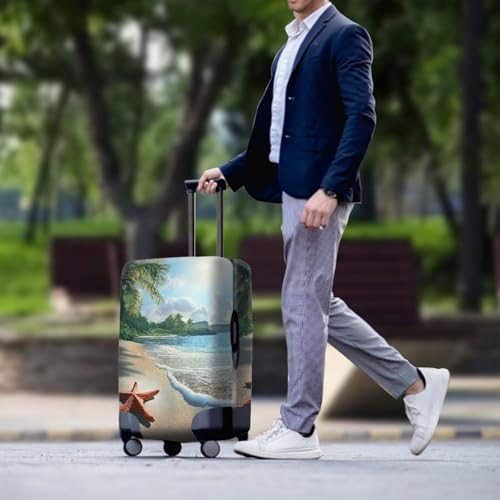 Cozeyat Beach Theme Travel Luggage Cover - Washable Elastic Suitcase Protector With Zipper for Wheeled Baggage - Anti-Scratch Sleeve Travel Accessories3
