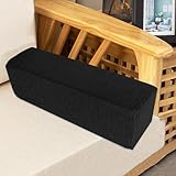 DUOLEH Cuscino per bracciolo del divano, dimensioni personalizzate, per divano, soggiorno, per testiera e letto, lavabile, estensore per materasso e lettura (50 x 15 x 15 cm, nero)