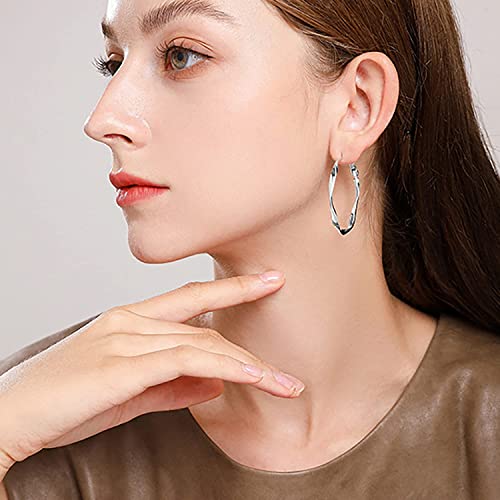 Image of 24K Gold Hoop Earrings for Women Trendy Real Gold Plated Twisted Thin Huggie Hoops, Dainty Cute Big Gold Filled Dangle Hoop Earrings Nickel Free Womens Earrings for Sensitive Ears Hypoallergenic