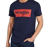 Wrangler - Camiseta para hombre con logo, Azul (Navy 114), M