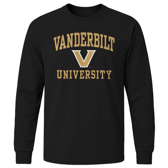 Barnesmith Vanderbilt University Commodores Long Sleeve Adult Unisex T-Shirt Heritage Black XX-Large