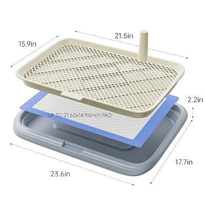 Dog Potty Tray, 23.6x17.68 Indoor Pet Pee Pad Holder,Puppy Training Holder,Bathroom Dog Litter Box, Pet Toilet for Small and Medium Dogs,Housebreaking Supplies, Pet Products(Black)