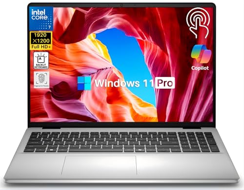 Dell 16 Touchscreen Business Laptop DC16251, 16' FHD+ 16:10 300-Nits Display, Intel 10-Core 7...