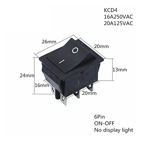 Interruptor basculante KCD4 16A 250VAC pack de 10 unidades tipo barco 3