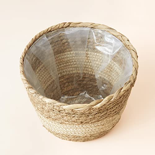 La Jolie Muse Seagrass Planter Basket Indoor Outdoor, Flower Pots Cover, Plant Containers, Beige, 10 Inch #TOP4