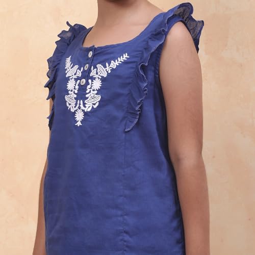 Image of BIBA Girl Cotton Straight Printed Co-Ord Set