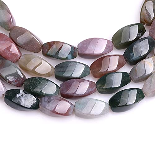 Perles en agate indienne pierre d'énergie torsadée fabrication bijoux diy - 5