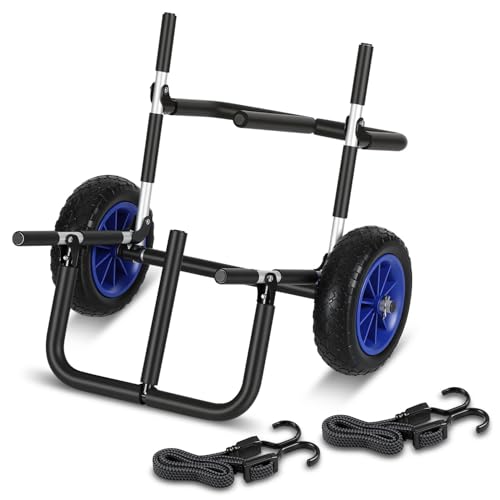 Daromigo Surfwagen Surfboard Transportwagen für SUP-Board Doppel Stand Up Paddle Board Aluminium Trolley Wagen SUP Transportwagen inkl. 2 Sicherungsgurte 59X42X54cm