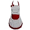 Hyzrz Lovely Lady Dot Flirty Canvas Funny Apron Restaurant Kitchen Aprons for Women Girls with Pocket (Black)