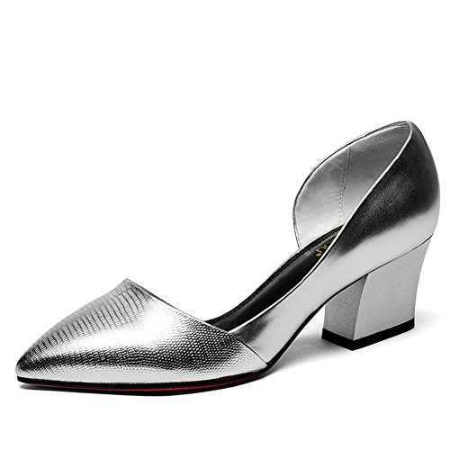 Sandales à talon épais en cuir beige été 24.8cm longueur pied