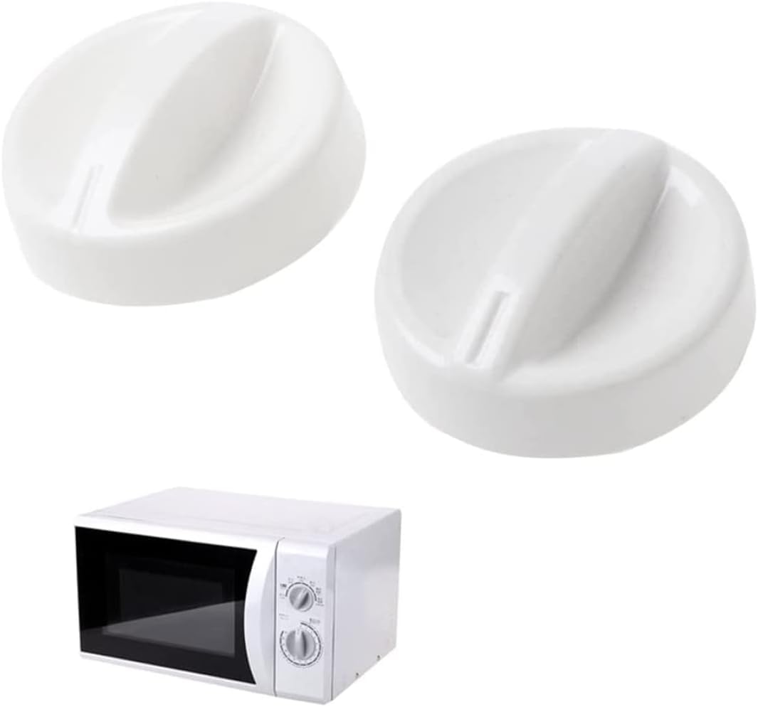 Set Di 2 Manopole Universali Per Microonde - Timer Rotante In Plastica Con Foro A D 6x4 Mm - Compatibili Con LG, Haier, Midea, Samsung - 2